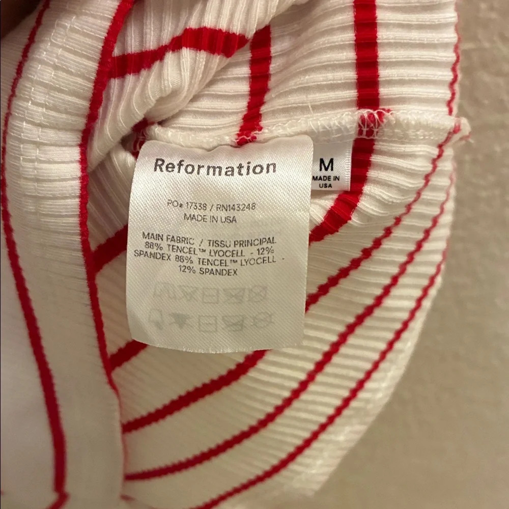 Reformation Striped Red and White Tank Top - Picture 4 of 5